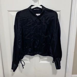 Zara Faux-Silk Button-up Shirt